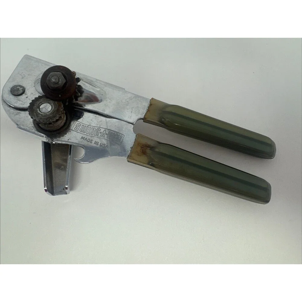 Vintage SWING-A-WAY Swing Away Manual Can Opener w Bottle Opener Soft Handle USA